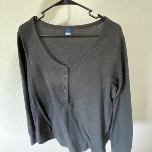 Dark grey long sleeve button up